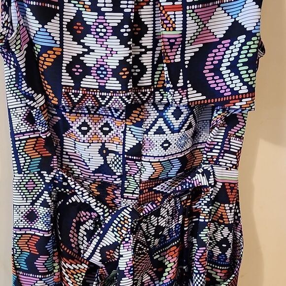 Mara Hoffman Multicolor Geometric Pattern Sleeveless Shorts Romper medium - Picture 6 of 9